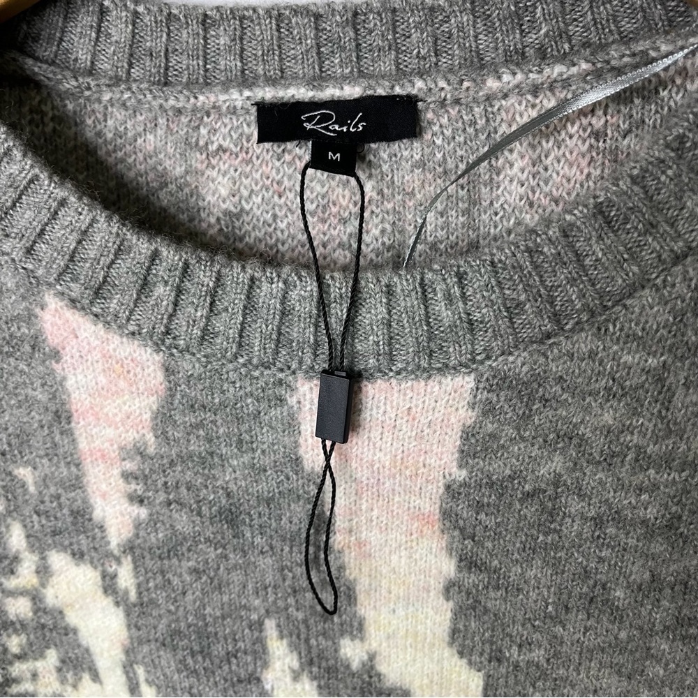 Rails Virgo Tie Dye Pullover Sweater Gray Size Medium Crewneck 825B-392-3075 - Picture 4 of 6